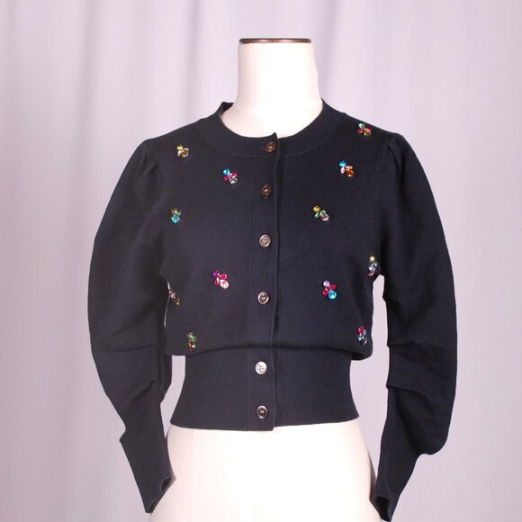 EUC Cinq a Sept Embellished Cardigan, Sz - Sm - Picture 4 of 9